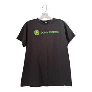 Delta Black Short Sleeve Tee with Green John Deere Logo M